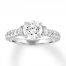 Diamond Engagement Ring 2-1/4 ct tw Round-cut 14K White Gold