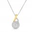 Diamond Necklace 1/4 ct tw Round-cut 10K Two-Tone Gold