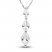 White Lab-Created Sapphire Three-Stone Necklace Sterling Silver 18"