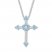 Blue Topaz/Lab-Created Sapphire Cross Necklace Sterling Silver