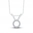 Diamond Taurus Necklace 1/10 ct tw Round-cut Sterling Silver 18"