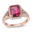 Le Vian Rhodolite Ring 5/8 ct tw Diamonds 14K Strawberry Gold