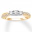 3-Stone Diamond Ring 1/2 Carat tw Round-cut 14K Two-Tone Gold