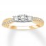 3-Stone Diamond Ring 1/2 Carat tw Round-cut 14K Two-Tone Gold