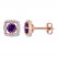 Amethyst Earrings 1/15 ct tw Diamonds 10K Rose Gold