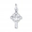 Cross and Dove Charm Sterling Silver