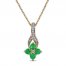 Emerald Necklace 1/20 ct tw Diamonds 10K Yellow Gold 18"