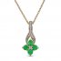 Emerald Necklace 1/20 ct tw Diamonds 10K Yellow Gold 18"