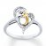 Mother & Child Ring 1/15 cttw Diamonds Sterling Silver/10K Gold