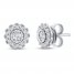 Diamond Earrings 1/4 ct tw Round-cut Sterling Silver