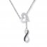 Heart/Infinity Necklace 1/8 ct tw Diamonds Sterling Silver