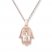 Diamond Hamsa Necklace 1/15 ct tw Round-cut 10K Rose Gold