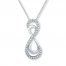 Diamond Infinity Necklace 1/8 carat tw Sterling Silver/10K Gold