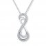 Diamond Infinity Necklace 1/8 carat tw Sterling Silver/10K Gold