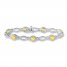 Citrine Bracelet Diamond Accents Sterling Silver
