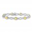 Citrine Bracelet Diamond Accents Sterling Silver