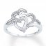 Heart Ring 1/8 ct tw Diamonds Sterling Silver