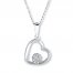 Heart Necklace 1/20 ct tw Diamonds Sterling Silver