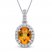 Citrine & White Lab-Created Sapphire Necklace Sterling Silver 18"