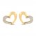 Diamond Heart Earrings 1/10 ct tw 10K Yellow Gold