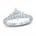 Diamond Engagement Ring 7/8 ct tw Marquise/Round 14K White Gold