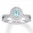 Neil Lane Paraiba Tourmaline Ring 5/8 ct tw Diamonds 14K Gold