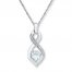 Twist Necklace Lab-Created White Sapphires Sterling Silver