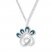 Paw Print Necklace 1/15 ct tw Diamonds Sterling Silver