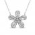 Diamond Flower Necklace 1/4 ct tw Round & Baguette-cut 10K White Gold 18"