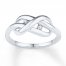Infinity Knot Ring 1/20 ct tw Diamonds Sterling Silver