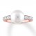 Cultured Pearl Ring 1/8 ct tw Diamonds 10K Rose Gold
