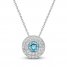 Blue/White Topaz Necklace Sterling Silver 18"