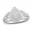 Multi-Diamond Engagement Ring 1/2 ct tw Round-Cut 14K White Gold
