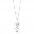 Hallmark Diamonds Flower Necklace 1/15 ct tw Sterling Silver/10K Rose Gold