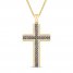 Men's Diamond Cross Necklace 1 ct tw 10K Yellow Gold 22"