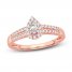 Diamond Engagement Ring 3/8 ct tw Pear/Round 14K Rose Gold