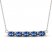 Blue Lab-Created Sapphire Bar Necklace Sterling Silver 18"