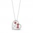 Hallmark Diamonds Amethyst Flower Necklace 1/8 ct tw Sterling Silver/10K Rose Gold 18"
