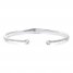 White Lab-Created Sapphire Cuff Bracelet Sterling Silver