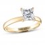 THE LEO Artisan Diamond Solitaire Engagement Ring 1-1/2 ct tw Princess-cut 14K Yellow Gold