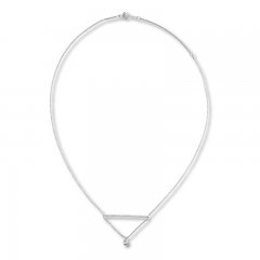 Diamond Bar Necklace 1/6 ct tw Sterling Silver 17" or 19" Adj