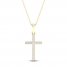 Diamond Cross Necklace 1/10 ct tw Round-Cut 10K Yellow Gold 18"