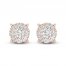 Diamond Halo Stud Earrings 1/2 ct tw Round-Cut 10K Rose Gold