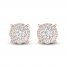 Diamond Halo Stud Earrings 1/2 ct tw Round-Cut 10K Rose Gold