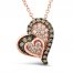 Le Vian Diamond Heart Necklace 1/2 ct tw 14K Strawberry Gold 18"