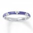 Stackable Flower Ring Purple Enamel Sterling Silver