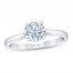 First Light Diamond Solitaire Ring 1 Carat Round 14K White Gold