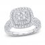 Multi-Diamond Engagement Ring 1 ct tw Round-cut 14K White Gold