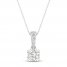 Diamond Solitaire Necklace 1/3 ct tw Round-cut 10K White Gold 18"