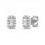Forever Connected Diamond Stud Earrings 3/8 ct tw Princess/Round-Cut 10K White Gold